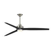 Fanimation Spitfire DC Custom 72in 1-Light Ceiling Fan | Brushed Nickel and Black Buttonwood Blades | Covered Patio | Model FPD6721BBN-72BL-DWLK