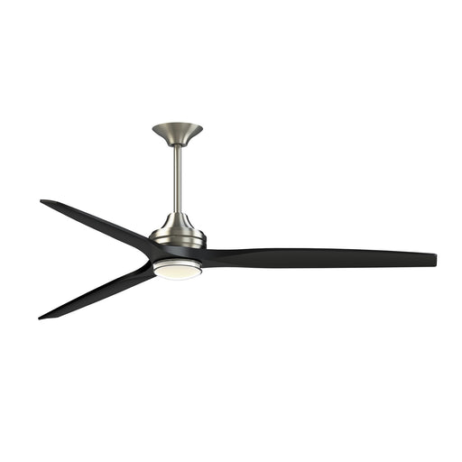 Fanimation Spitfire DC Custom 72in 1-Light Ceiling Fan | Brushed Nickel and Black Buttonwood Blades | Covered Patio | Model FPD6721BBN-72BL-DWLK