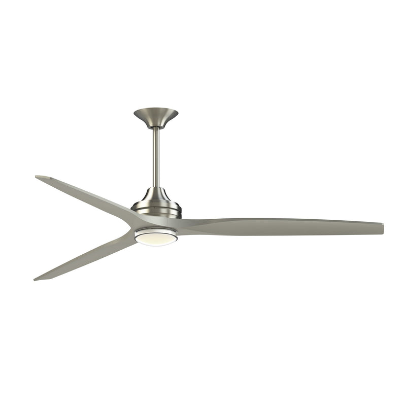 Fanimation Spitfire DC Custom 72in 1-Light Ceiling Fan | Brushed Nickel and Clear Glass | Covered Patio & Living Room | Model FPD6721BBN-72BN-DWLK