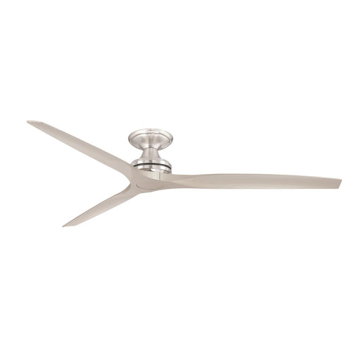 Fanimation Spitfire DC Custom 72in Flush Ceiling Fan | Brushed Nickel | Low Ceiling & Covered Patio | 72 x 72 x 9.65 in | Model FPD6721BBN-72BN-F
