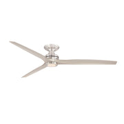 Fanimation Spitfire DC Custom 72in Flush Indoor/Outdoor Smart Ceiling Fan | Brushed Nickel and Black Buttonwood Blades | Model FPD6721BBN-72BN-LK-F