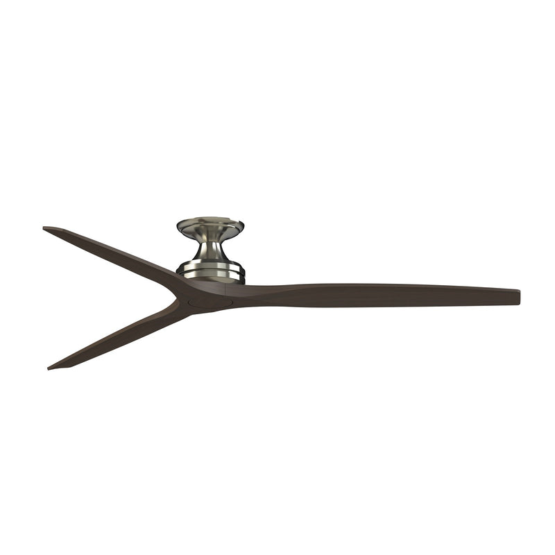 Fanimation Spitfire DC Custom 72in Flush Mount Smart Ceiling Fan | Brushed Nickel and Dark Walnut | Covered Patio & Living | Model FPD6721BBN-72DWA-F