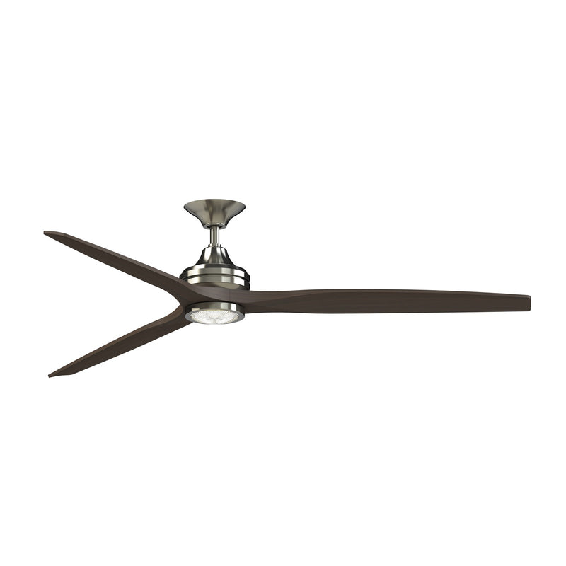 Fanimation Spitfire DC Custom 72in Downrod Smart Ceiling Fan with LED Light | Brushed Nickel and Dark Walnut | Covered | Model FPD6721BBN-72DWA-LK