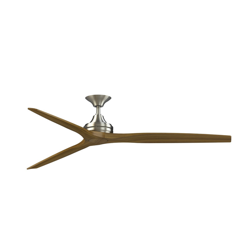 Fanimation Spitfire DC Custom 72in Downrod Smart Ceiling Fan | Brushed Nickel and Koa | Covered Patio & Living Room | Model FPD6721BBN-72K