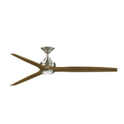 Fanimation Spitfire DC Custom 72in 1-Light Ceiling Fan | Brushed Nickel and Koa Wood Blades | Covered Patio & Great Room | Model FPD6721BBN-72K-LK