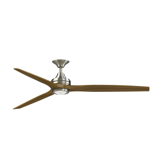 Fanimation Spitfire DC Custom 72in 1-Light Ceiling Fan | Brushed Nickel and Koa Wood Blades | Covered Patio & Great Room | Model FPD6721BBN-72K-LK