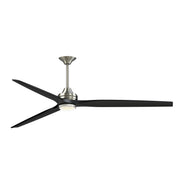 Fanimation Spitfire DC Custom 84in 1-Light Ceiling Fan | Brushed Nickel and Clear Glass | Covered Patio & Living Room | Model FPD6721BBN-84BL-DWLK
