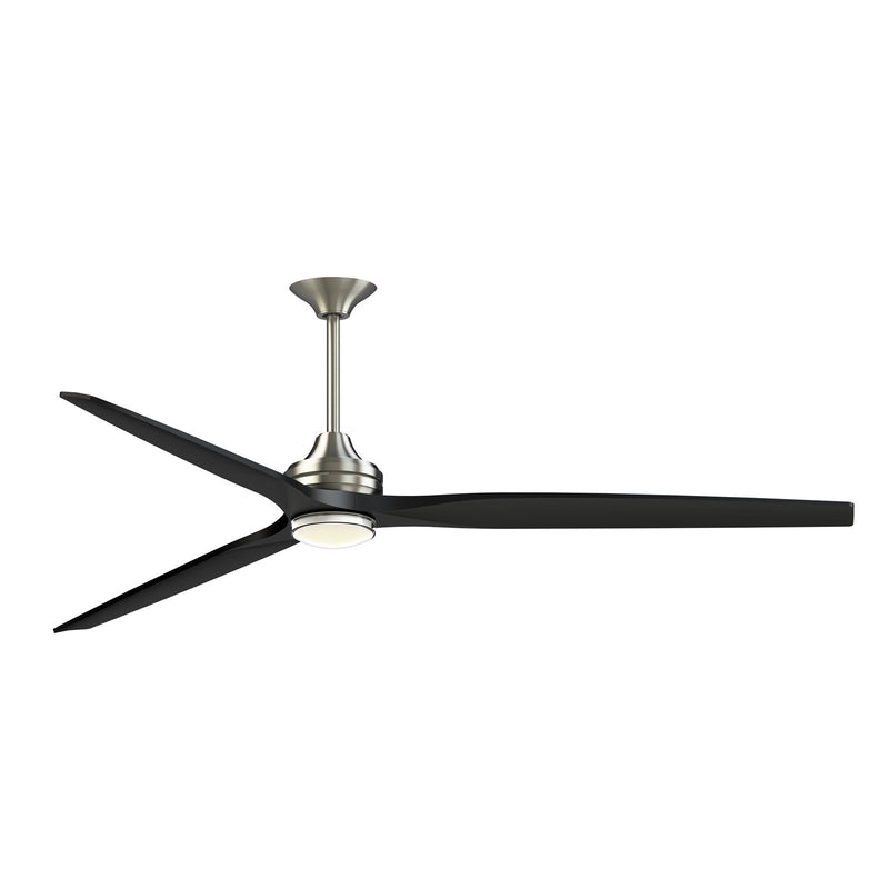 Fanimation Spitfire DC Custom 84in 1-Light Ceiling Fan | Brushed Nickel and Clear Glass | Covered Patio & Living Room | Model FPD6721BBN-84BL-DWLK