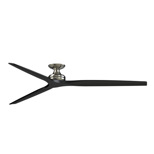 Fanimation Spitfire DC Custom 84in Flush Ceiling Fan | Brushed Nickel and Black Blades | Covered Patio & Living Room | Model FPD6721BBN-84BL-F