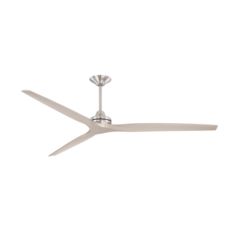 Fanimation Spitfire DC Custom 84in Downrod Smart Ceiling Fan | Brushed Nickel and Brushed Nickel Blades | Covered Patio | Model FPD6721BBN-84BN