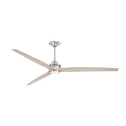 Fanimation Spitfire DC Custom 84in Smart Ceiling Fan with LED Light Kit | Brushed Nickel and Buttonwood Blades | Covered | Model FPD6721BBN-84BN-LK
