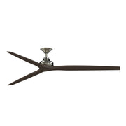 Fanimation Spitfire DC Custom 84in Smart Ceiling Fan | Brushed Nickel and Dark Walnut Buttonwood Blades | Covered Patio | Model FPD6721BBN-84DWA