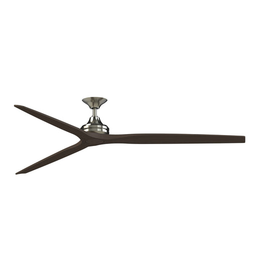 Fanimation Spitfire DC Custom 84in Smart Ceiling Fan | Brushed Nickel and Dark Walnut Buttonwood Blades | Covered Patio | Model FPD6721BBN-84DWA