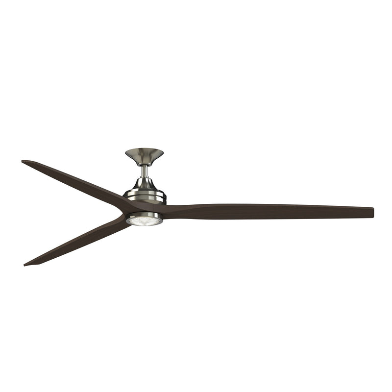 Fanimation Spitfire 84in 1-Light Ceiling Fan | Brushed Nickel and Dark Walnut Buttonwood | Covered Patio & Great Room | Model FPD6721BBN-84DWA-LK
