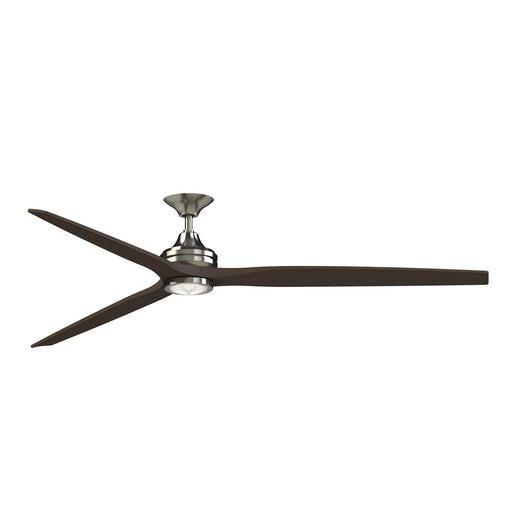 Fanimation Spitfire 84in 1-Light Ceiling Fan | Brushed Nickel and Dark Walnut Buttonwood | Covered Patio & Great Room | Model FPD6721BBN-84DWA-LK