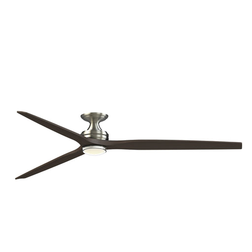 Fanimation Spitfire 84in Flush 1-Light Ceiling Fan | Brushed Nickel and Dark Walnut Buttonwood | Covered Patio & Low | Model FPD6721BBN-84DWADWLKF
