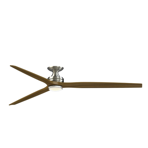 Fanimation Spitfire DC Custom 84in 3-Blade Flush Ceiling Fan | Brushed Nickel and Koa Wood with Marine LED | Covered | Model FPD6721BBN-84K-DWLK-F