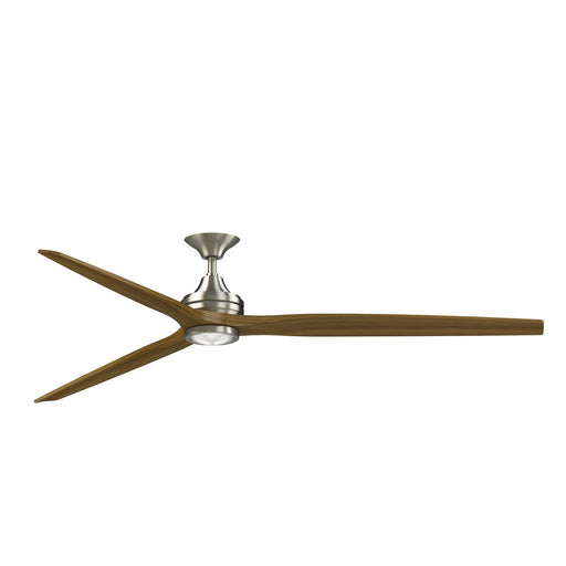 Fanimation Spitfire DC Custom 84in Smart Ceiling Fan with LED Light Kit | Brushed Nickel and Koa Wood Blades | Covered | Model FPD6721BBN-84K-LK