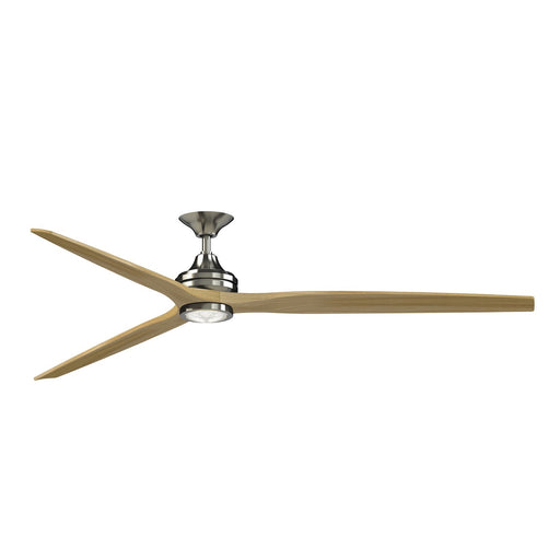 Fanimation Spitfire DC Custom 84in 1-Light Ceiling Fan | Brushed Nickel and Natural Buttonwood | Covered Patio & Living | Model FPD6721BBN-84N-LK