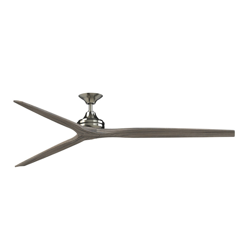 Fanimation Spitfire DC Custom 84in Downrod Ceiling Fan | Brushed Nickel and Weathered Wood | Covered Patio & Great Room | Model FPD6721BBN-84WE