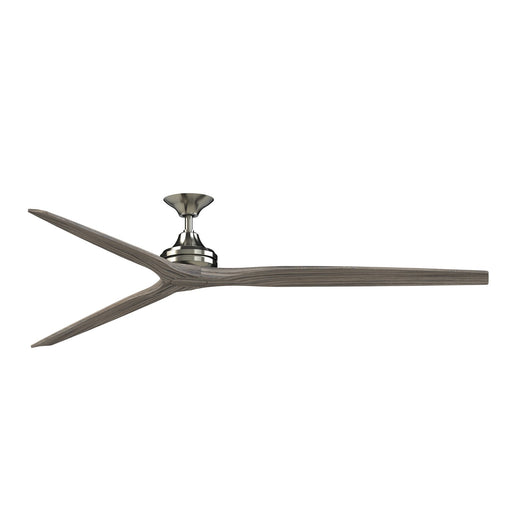 Fanimation Spitfire DC Custom 84in Downrod Ceiling Fan | Brushed Nickel and Weathered Wood | Covered Patio & Great Room | Model FPD6721BBN-84WE