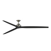 Fanimation Spitfire 96in Downrod Smart Ceiling Fan | Brushed Nickel and Black | Covered Patio & Great Room | Model FPD6721BBN-96BL