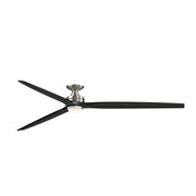 Fanimation Spitfire 96in Flush Smart Ceiling Fan with LED | Brushed Nickel and Black | Covered Patio & Living Room | Model FPD6721BBN-96BL-DWLK-F