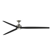 Fanimation Spitfire DC Custom 96in Ceiling Fan with LED Light Kit | Brushed Nickel and Black Buttonwood Blades | Covered | Model FPD6721BBN-96BL-LK