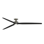 Fanimation Spitfire DC Custom 96in Flush Ceiling Fan with LED Light Kit | Brushed Nickel and Black Buttonwood Blades | Model FPD6721BBN-96BL-LK-F