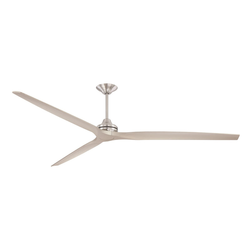 Fanimation Spitfire DC Custom 96in Ceiling Fan | Brushed Nickel and Brushed Nickel Buttonwood Blades | Covered Patio | Model FPD6721BBN-96BN
