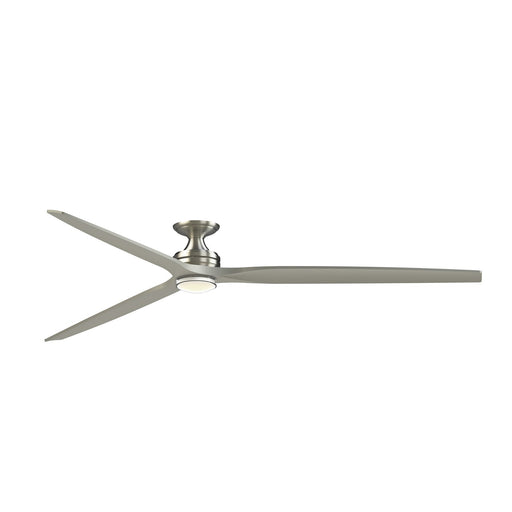 Fanimation Spitfire DC Custom 96in Flush 1-Light Ceiling Fan | Brushed Nickel and Clear Glass | Covered Patio | Model FPD6721BBN-96BN-DWLK-F