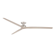 Fanimation Spitfire DC Custom 96in Flush Ceiling Fan | Brushed Nickel | Covered Patio & Sunroom | 96 x 96 x 9.65 in | Model FPD6721BBN-96BN-F