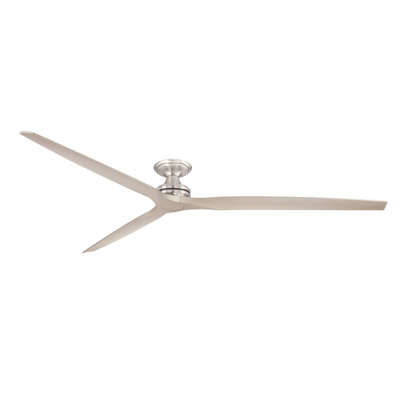 Fanimation Spitfire DC Custom 96in Flush Ceiling Fan | Brushed Nickel | Covered Patio & Sunroom | 96 x 96 x 9.65 in | Model FPD6721BBN-96BN-F