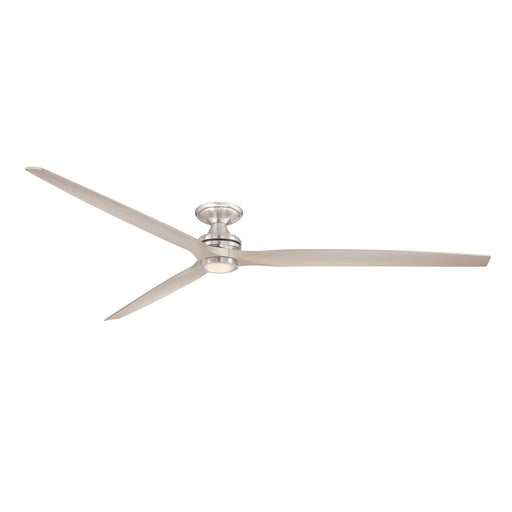 Fanimation Spitfire 96in Flush Mount Smart Ceiling Fan | Brushed Nickel and Brushed Nickel Blades | Covered Patio | Model FPD6721BBN-96BN-LK-F