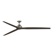 Fanimation Spitfire 96in Downrod Smart Ceiling Fan | Brushed Nickel and Dark Walnut Blades | Covered Patio & Living Room | Model FPD6721BBN-96DWA