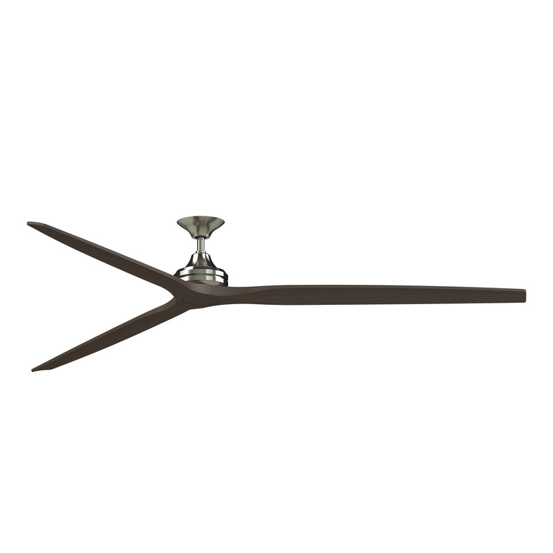 Fanimation Spitfire 96in Downrod Smart Ceiling Fan | Brushed Nickel and Dark Walnut Blades | Covered Patio & Living Room | Model FPD6721BBN-96DWA