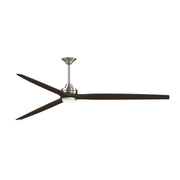 Fanimation Spitfire 96in Downrod Smart Ceiling Fan with LED CCT Select Marine Light Kit | Brushed Nickel and Dark | Model FPD6721BBN-96DWA-DWLK