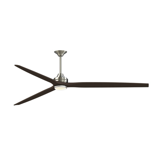 Fanimation Spitfire 96in Downrod Smart Ceiling Fan with LED CCT Select Marine Light Kit | Brushed Nickel and Dark | Model FPD6721BBN-96DWA-DWLK