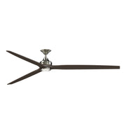 Fanimation Spitfire 96in 3-Light Ceiling Fan | Brushed Nickel and Dark Walnut Buttonwood | Covered Patio & Great Room | Model FPD6721BBN-96DWA-LK