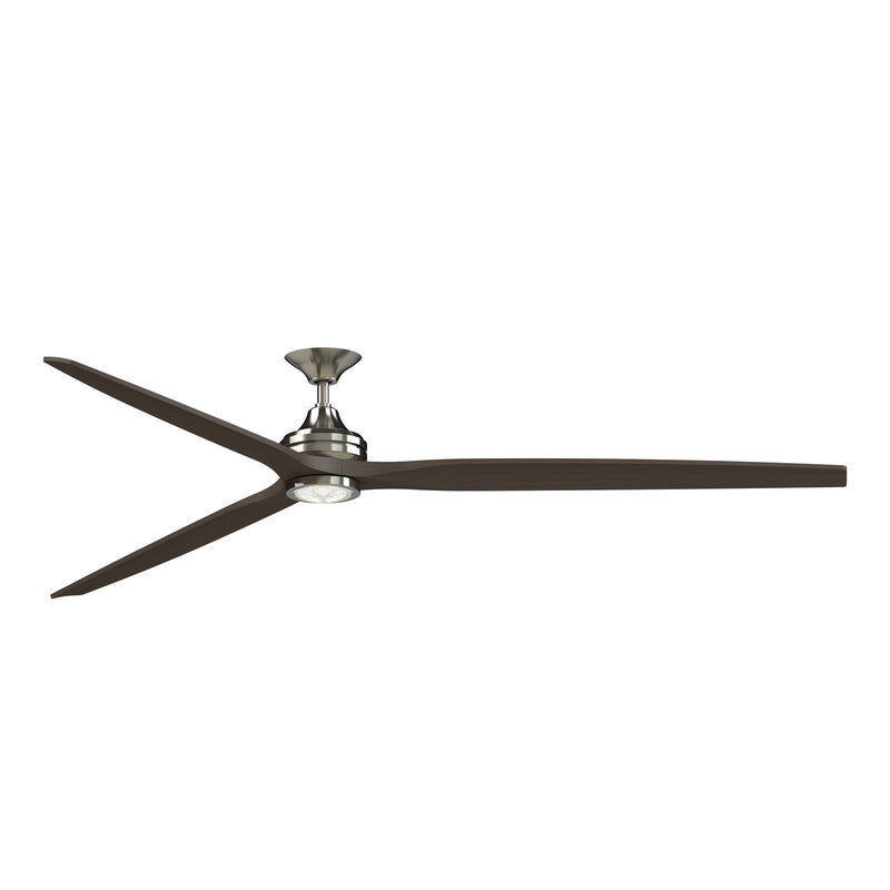 Fanimation Spitfire 96in 3-Light Ceiling Fan | Brushed Nickel and Dark Walnut Buttonwood | Covered Patio & Great Room | Model FPD6721BBN-96DWA-LK