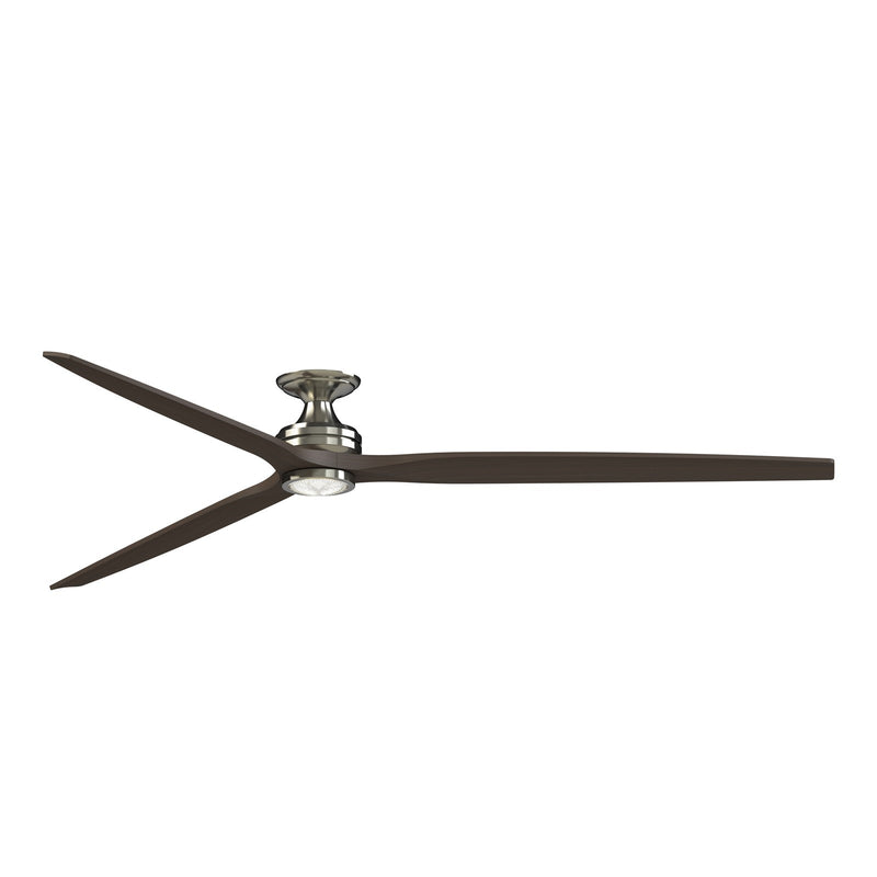 Fanimation Spitfire 96in 3-Light Ceiling Fan | Brushed Nickel and Dark Walnut Buttonwood | Covered Patio & Great Room | Model FPD6721BBN-96DWALKF