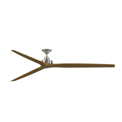 Fanimation Spitfire 96in 3-Light Ceiling Fan | Brushed Nickel and Koa Wood | Covered Patio & Great Room | 96 x 96 x 19.69 in | Model FPD6721BBN-96K