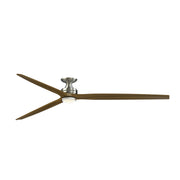 Fanimation Spitfire DC Custom 96in Flush 1-Light Ceiling Fan | Brushed Nickel and Koa Wood Blades | Low Ceilings | Model FPD6721BBN-96K-DWLK-F