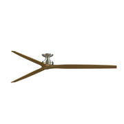 Fanimation Spitfire DC Custom 96in Flush Ceiling Fan | Brushed Nickel and Koa Wood Blades | Low Ceilings & Covered Patio | Model FPD6721BBN-96K-F