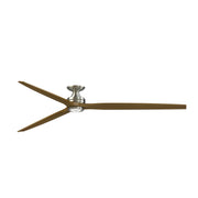 Fanimation Spitfire DC Custom 96in 1-Light Ceiling Fan | Brushed Nickel and Koa Wood Blades | Covered Patio & Great Room | Model FPD6721BBN-96K-LK-F