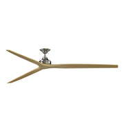 Fanimation Spitfire DC Custom 96in Ceiling Fan | Brushed Nickel and Natural Buttonwood Blades | Covered Patio & Great Room | Model FPD6721BBN-96N