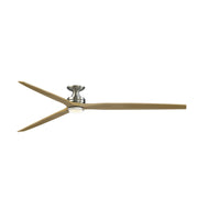 Fanimation Spitfire DC Custom 96in 1-Light Ceiling Fan | Brushed Nickel and Natural Buttonwood Blades | Covered Patio | Model FPD6721BBN-96N-DWLK-F