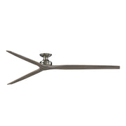 Fanimation Spitfire DC Custom 96in Flush Ceiling Fan | Brushed Nickel and Weathered Wood | Covered Patio & Great Room | Model FPD6721BBN-96WE-F