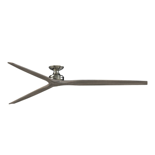 Fanimation Spitfire DC Custom 96in Flush Ceiling Fan | Brushed Nickel and Weathered Wood | Covered Patio & Great Room | Model FPD6721BBN-96WE-F