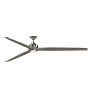 Fanimation Spitfire DC Custom 96in Downrod Ceiling Fan with LED | Brushed Nickel and Weathered Wood | Covered Patio | Model FPD6721BBN-96WE-LK
